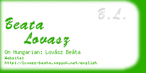 beata lovasz business card